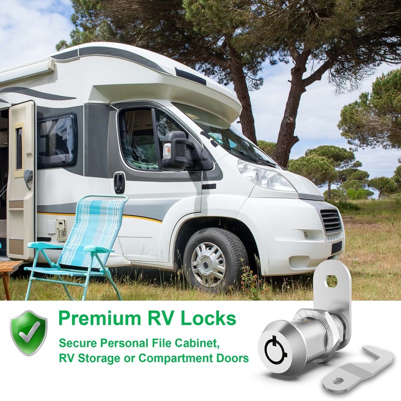 Hecfu 2 Pcs Toolbox Locks with Keys, Tubular Cam Lock