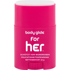 Body Glide "for her" anti-chafing stick - effective protection against chafing and blisters. Long-lasting, waterproof and clean to use. Also for sensitive skin areas (22 g)