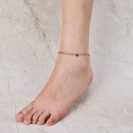 Philip Jones Rose Gold Plated Layered Star Anklet Created with Zircondia® Crystals