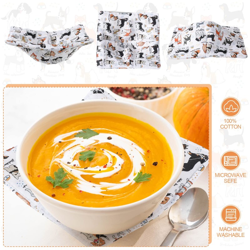 Cunhill Cotton Microwave Bowl Holders Bowl Hot Pads Heat Resistant