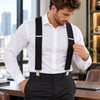Wide X-Back Suspenders for Men – Adjustable 4-Clip Elastic Straps