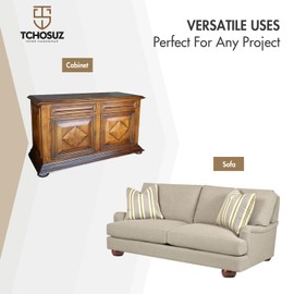 TCHOSUZ 2 inch / 5cm Wooden Furniture Legs, Pack of 4 Silver Solid Wood Turned DIY Replacement Bun Feet with M8 Hanger Bolts & T-Nuts or Sofa Couch Cabinet Recliner Ottoman Riser