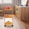Lyellfe 3 Tire Shower Caddy Stand, Bamboo Shower Floor Organizer