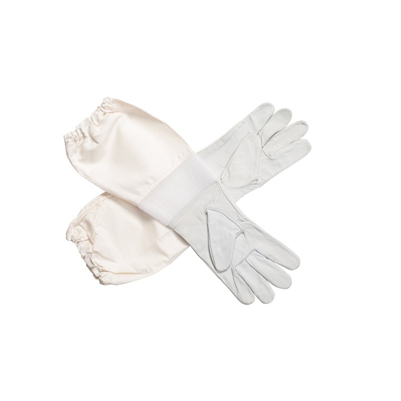 Forest Beekeeping Gloves, Premium Goatskin Leather Beekeeper's Glove with white
