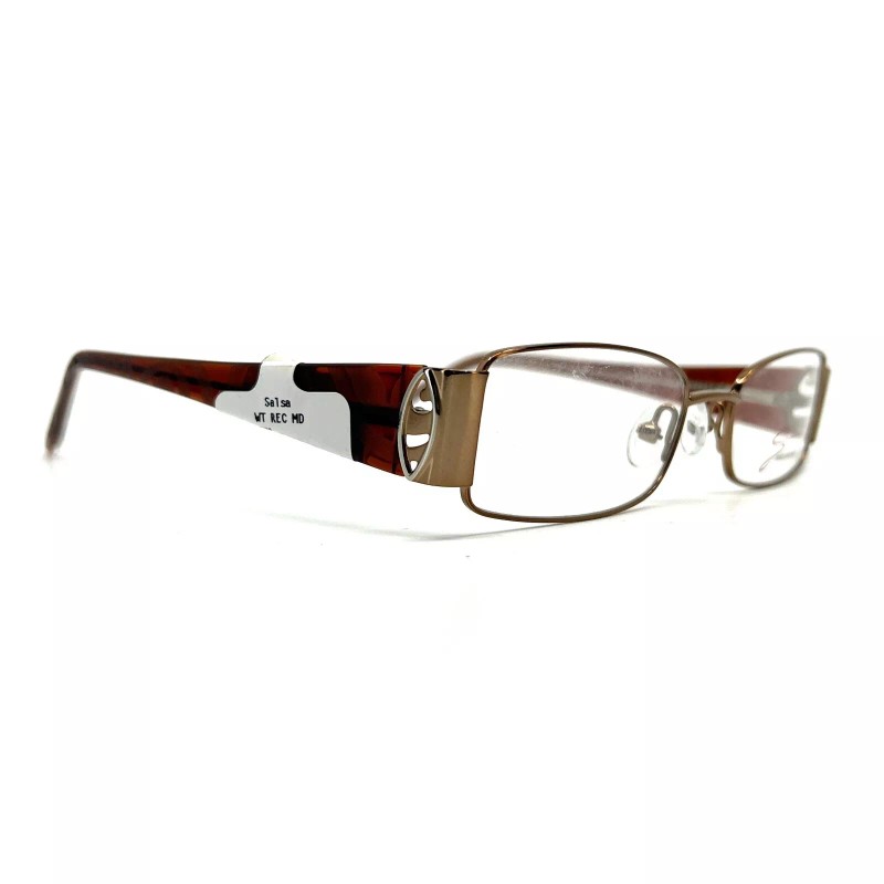 Salsa SA804 BR Brown Rectangular Eyeglasses Plastic metal Frames 50[]17