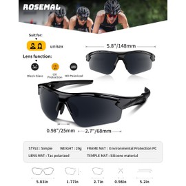 Polarized Sports Sunglasses for Men Women Youth Baseball Running Cycling Driving Fishing Tennis Golf Motor TAC UV400 TR90
