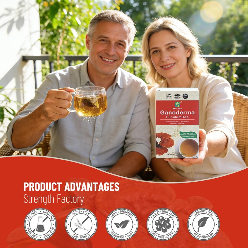 Wins Town Ganoderma Lucidum Tea, Organic Reishi Mushroom Herbal Tea