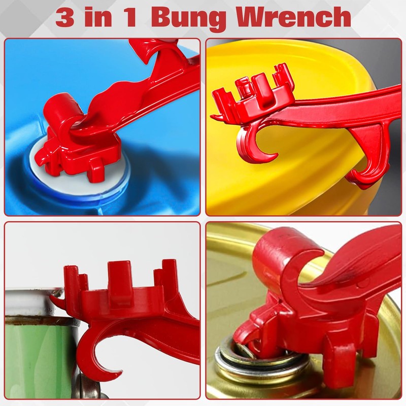 Bucket Opener Tool 3 in 1 Bung Wrench Aluminum Alloy