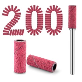 Cellentool 200 Pcs Nail Drill Bits Small Sanding Bands with 3.1mm Mandrel Bit, 180 Fine Grit Mini Sanding Bands Nail File for Acrylic Nails Gel Manicures and Pedicure