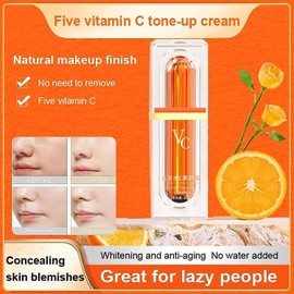 Crema De Maquillaje Natural Multi-vc, 5 in 1 Vc Bb Cream, Vc Magic Cream, Japanese VitaminC Makeup Tone up Creams, VcBrighteningCream, VcCream for Face, Hidratante de Maquillaje Rápido