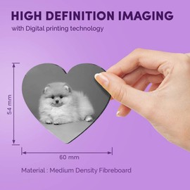 1 x Heart MDF Magnets - Pomeranian Spitz Dog Puppy Fluffy 43392