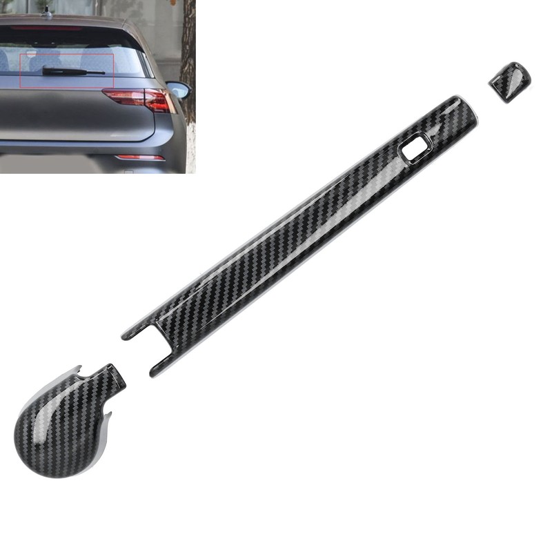 Rear Windshield Wiper Arm Cover Trim Carbon Fiber Style Decoration
