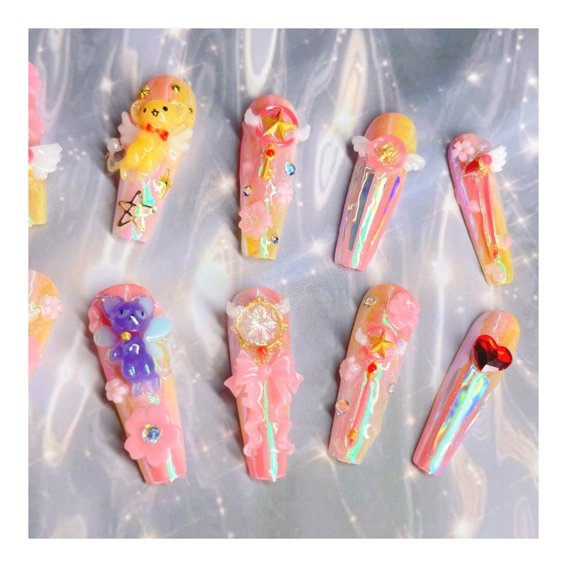 [Handmade Nail Tips] Magical Girl Series 2: Cherry Blossom Wizard