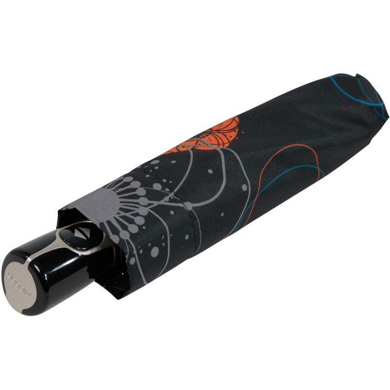 Doppler Fibre Magic Barcelona Pocket Umbrella, black, Traditionally elegant with