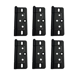 Yuqim 6 Pack Non-Mortise Door Hinges, 3" x 1.4" Stainless Steel Closet Door Hinges Heavy Duty Chest Hinges Bifold Door Hinges with Mounting Screws(Black)