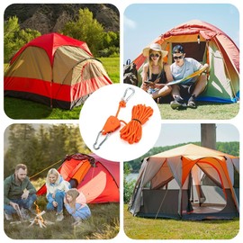 4 Pcs Guy Ropes for Awning, 4 mm Tent Guy Ropes, Camping Cord with Pulley, 4M Heavy Duty Tent Guide Rope with Aluminum Adjuster, Reflective Camping Rope for Awning Outdoor Tarp Hiking Awning Picnics