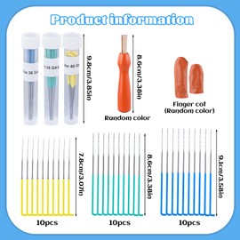 Mayboos 30 Pcs Needle Felting Needles, 3 Colors Wool Felting Supplies Felting Needles Color Coded Wool Felting Needles Tool Kit with Needle Box for Wool Felting 36 Gauge, 38 Gauge, 40gauge
