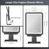 Heated Shower Mirror Fogless for Shaving, 3 Colors Stepless Dimmable