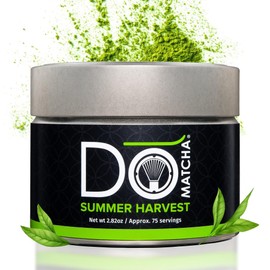 DoMatcha - Summer Harvest Green Tea Matcha Powder, Natural Source of Antioxidants, Caffeine, and L-Theanine, Promotes Focus and Relaxation, Kosher, 75 Servings (2.82 oz)