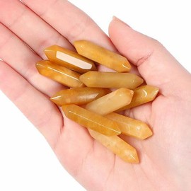 GUJOXILA GUJOXILA 10pcs Gelber Aventurin Heilkristalle Stein Stab Edelsteine Sets Sechseckige Kristall S?ule Bulk Hexagonal Punkt Turm Reiki Meditation Spirituelle Chakra Schutz Energieausgleich