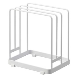 Yamazaki 6178 Round Cutting Board Stand, White, Approx. W 6.3 x D 4.6 x H 6.9 inches (16 x 11.8 x 17.5 cm), Tower Standing Type, Cutting Board Stand