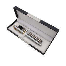 Accod Metal Ballpoint Pen Roller Ballpen Signature Pen with Two Replaceable Black Refills(0.5mm) Nice Gift for Friends Family Colleagues and Business Partners(Silver)