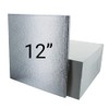 Culpitt 12" Square Silver Cake Drum Board & White Cake Box Combo, 12 Inch Box and Matching Board Set For Cake Transport