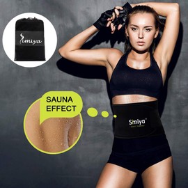SIMIYA Waist Trimmer Belt Adjustable Waist Trainer Neoprene Sweat Belt Accelerated Sauna Effect Exercise Low Back and Lumbar Support Belt Fitness Trainer for Men & Women(Black,L)