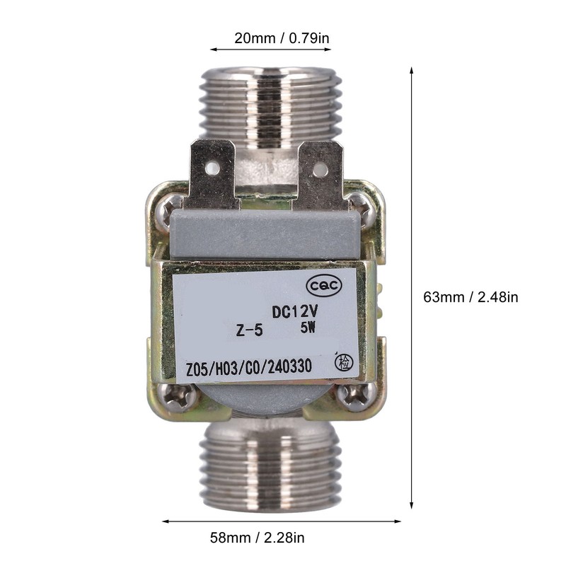 G1/2 Water Inlet Solenoid Valve Anti Backflow Removable Filter Screen