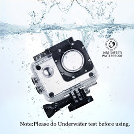 TEKCAM wasserdichte Gehäuse Case Transparent Kompatibel Mit Akaso Ek7000/V50 Elite/Wolfang/Apexcam/Timnut/Jadfezy/Gookam Action Cam Kamera, Schützende Unterwasser Tauchgehäuseschale Mit Schwamm