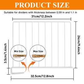 Fineonly 8 Pack Shelf Dividers for Closet Organization Metal Closet Shelf Divider Set Shelf Divider Closet Shelf Organizer Towel Shelf Divider for Wooden or Vertical Shelve Storage Organization