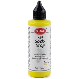 Viva Decor ABS Sock Stop (2.77 Fl oz, Yellow) - Fabric Paint for Non-Slip Socks, Bath Mats & More - Latex-Free, Water-Based, Washable - Secure Traction for All Surfaces
