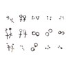 15 Pairs Earrings Set Black Stainless Steel Ear Studs Men