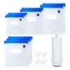 Vacuum Package, 10 Bags, Manual Pump Included, 4 Sealing Sliders,