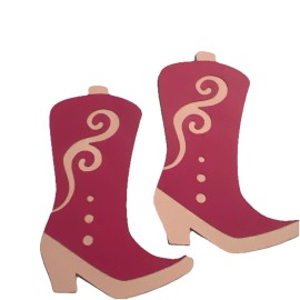 Handmade pink cowboy boots Paper Piece For Scrapbooks Junk Journal Handmade