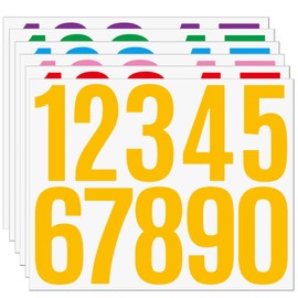 6 Sheets Mailbox Numbers Stickers, 0-9 Large 3 inch Mailbox Self Adhesive Vinyl Waterproof Number Stickers for Crafts Outdoor Sign Wall Mailbox Windows Doors Car Poster Board Businesses (Multicolour)