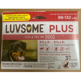 Luvsome Plus Flea & Tick ~ Dogs 89-132 # ~ 3 Month Supply Fast Acting Waterproof