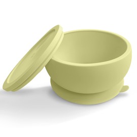 Octopod Silicone Baby Suction Bowl With Lid - Toddler & Baby Bowls, Baby Food Containers, Spill Proof Bowls For Toddlers, Suction Baby Bowls With Lids, Food Grade Silicone Bowls For Babies (Yellow)