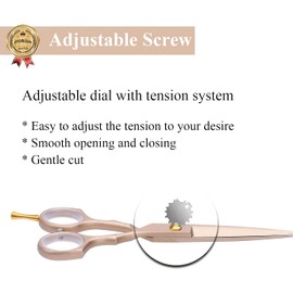 Purple Dragon - Juego de tijeras de corte de pelo con maquinilla de afeitar y tijeras de peluquería profesionales de titanio para peluquería o uso doméstico, rosa oro, 13.97 cm