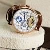 TIME100 Men's Automatic Watch Self Winding Mechanical Watch Genuine Leather