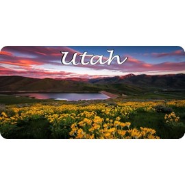 Utah Mountain Scene Photo License Plate
