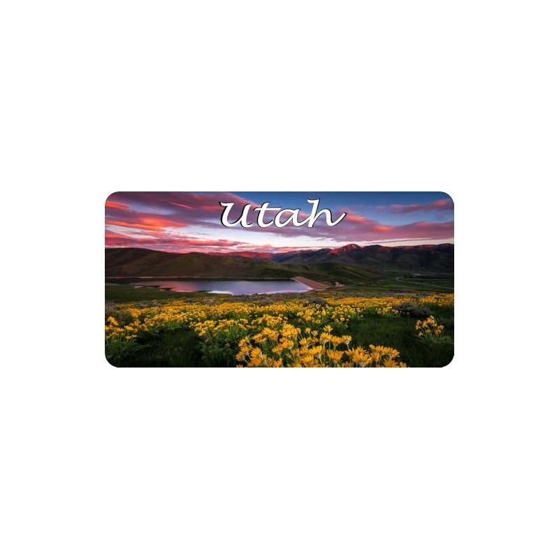 Utah Mountain Scene Photo License Plate