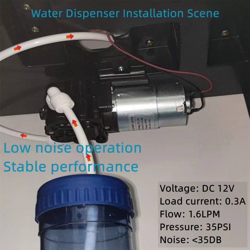 Qiangsens DC 12V Water Dispenser Water Pump 1.6LPM 35PSI Self-priming