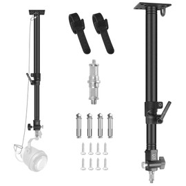 MSKIRA Photography Studio 30" Ceiling Wall Mount with 1/4" 3/8" Adapter, Camera Wall Mount Boom Arm Overhead Light Mounting for Photo Video Softbox,LED Ring Light,Monolight