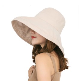 CHANGJIQ Women's Sun Protection Hat, UPF 50+, Does Not Deform Shape, Wide Brim, Sun Protection, Women's Hat, Does Not Fly, Small Face Effect, Foldable, Light Blocking, Large, Chin Strap, Bicycle
