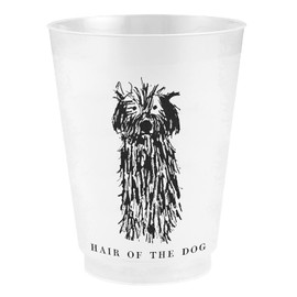 Santa Barbara Design Studio Party Cups Face-to-Face Designs BPA Free Frost Flex Plastic Cups, 8-Count/16-Ounce, Hair of the Dog