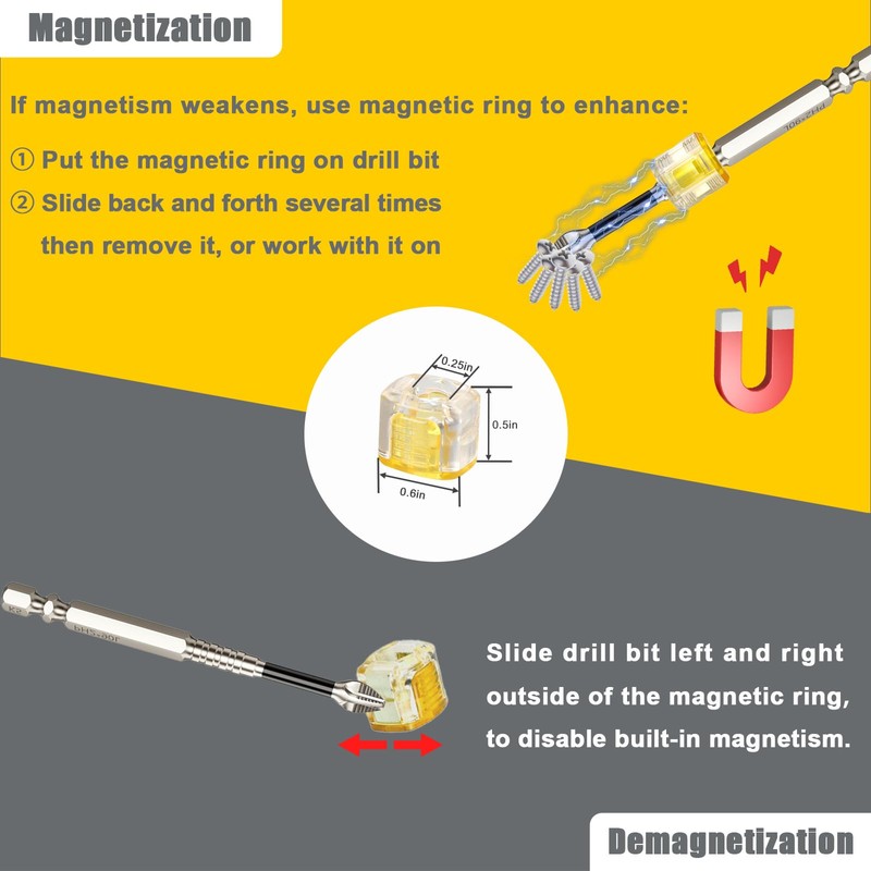 High Magnetic Screwdriver Drill Bit Set, 12Pcs Magfixer New K5