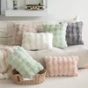 BEIIELA Set of 2 Green Faux Fur Throw Pillow Covers