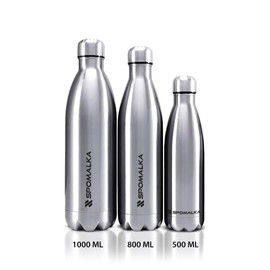 SPOMALKA® Stainless Steel Water Bottle, Double-Walled Thermal Flask, Insulated Flask for Sports, Outdoor & Office, Leak-Proof Thermos Flask, BPA-Free & Durable, Water Bottle, Sports Bottle (750 ml)