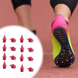 kokiya 16x Track and Field Running Spikes Track Shoe Spikes Steel Track Spikes for Trekking Short Distance Running Cross Country, Red